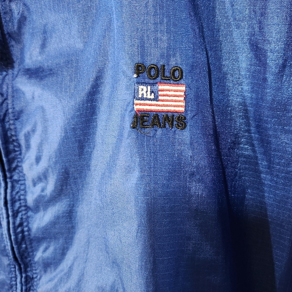 POLO JEANS CO. RALPH LAUREN Royal Blue Lightweight 100% Nylon Windbreaker sz L - Picture 5 of 12